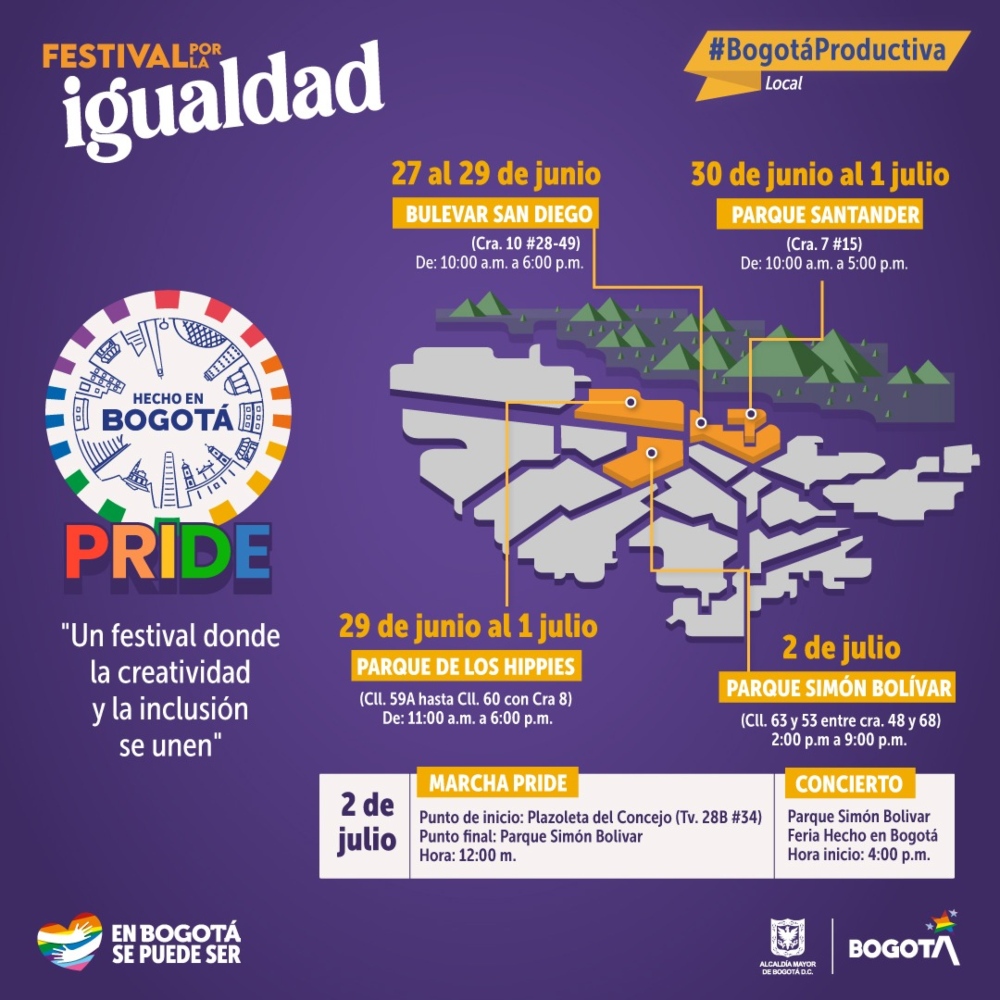 Hecho en Bogotá Pride un festival que conmemora la lucha y el orgullo