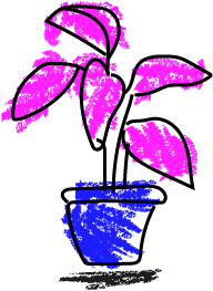 Imagen ilustrada relacionada con una planta en color fucsia