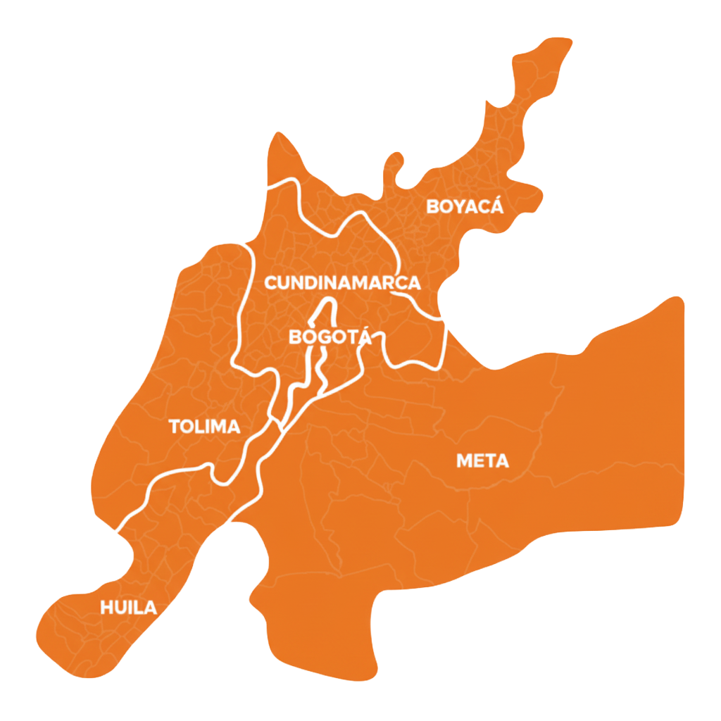 Imagen relacionada con mapa de Huila, Tolima, Boyacá, Cundinamarca y Bogotá