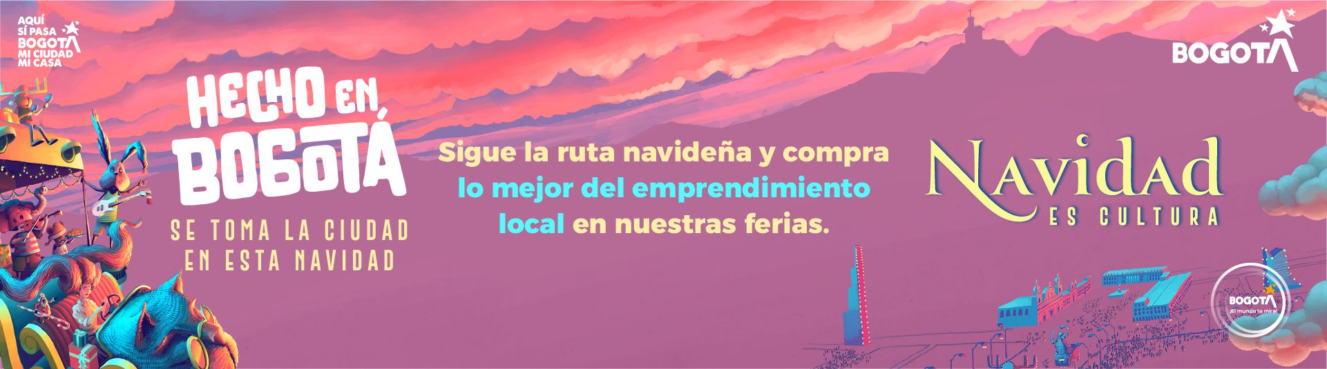 Banner alusivo a la ruta navideña de Hecho en Bogotá