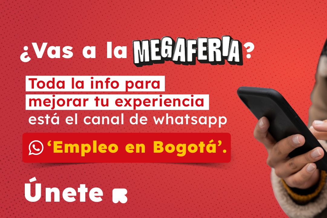 Banner relacionado con acceso al canal de WhatsApp 'Empleo en Bogotá'