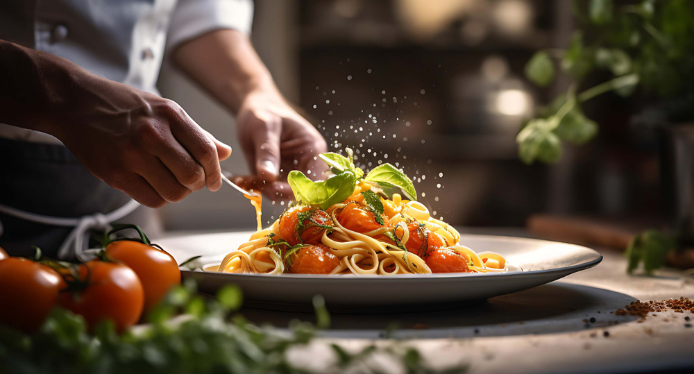 Plato de pasta gourmet