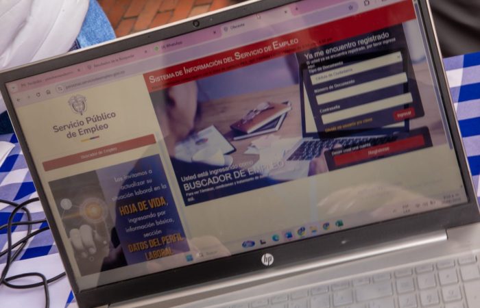 Imagen relacionada con la interfaz de registro en la plataforma del servicio público de empleo